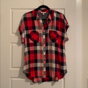 COMO VINTAGE PLAID SHORT SLEEVE BUTTON DOWN SHIRT